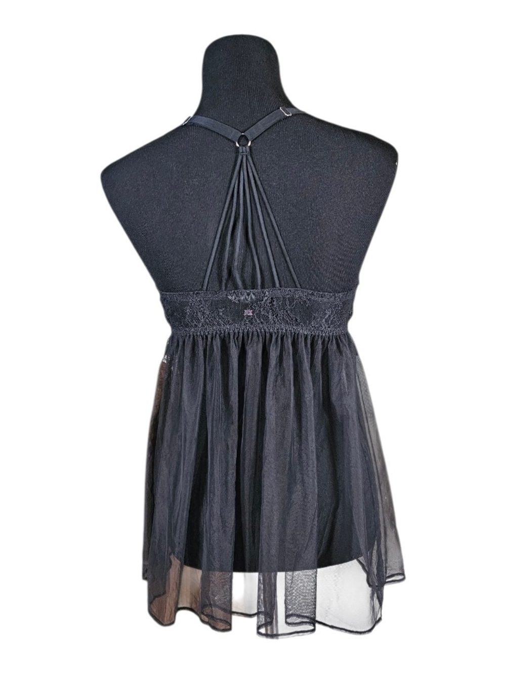 Victoria's Secret 36DD Black Lace Babydoll Chemise Teddy Lingerie - Picture 3 of 5